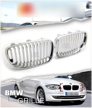 BMW 1-Series E81 E82 E87 LCI E88 All Chrome Front Hood Kidney Grilles