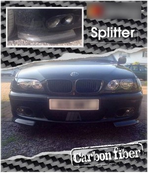 BMW E46 3-Series M-Tech Bumper Carbon Fiber Front Splitters for 2001-2006 
