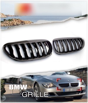 BMW E63 E64 6-Series Coupe and M6 Black Chrome Front Hood Grilles for 2004-2010 