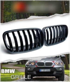 BMW E70 E71 X5 X5M X6 X6M SUV Carbon Look Front Hood Kidney Grills