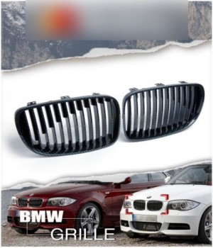 BMW E82 E88 and E81 E87 LCI 1-Series Carbon Look Front Kidney Grilles
