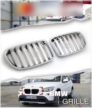 BMW E84 X1 16d 18d 20i 23d 25d 28i 35i All Chrome Front Hood Kidney Grilles