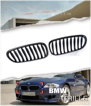 BMW E85 E86 Z4 Z4M Coupe Carbon Fiber Front Kidney Grilles for 2003-2008