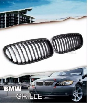 BMW E90 E91 3-Series Sedan Carbon Fiber Front Hood Kidney Grilles for 2009-2011 
