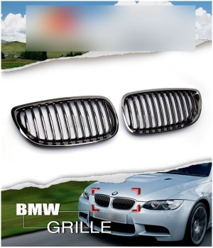 BMW E92 E93 Pre-LCI 3-Series & M3 Black Chrome Front Kidney Grilles for 2007-2010 
