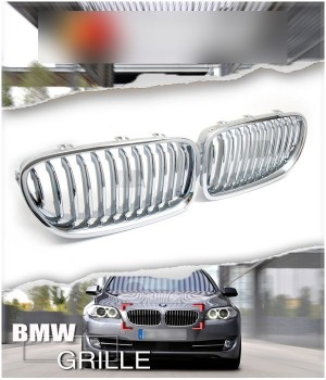 BMW F10 F11 F18 528I 535I 550I M5 Chrome Silver Front Hood Kidney Grilles