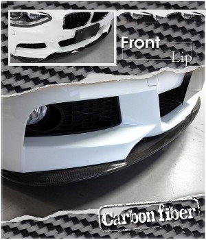 BMW F20 Pre-LCI 1-Series M Sport Carbon Fiber Front Bumper Lip Spoiler 
