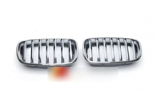 BMW X5 E70 X6 E71 E72 Chrome Front Hood Kidney Grille Grilles 2PC for 2007-2014 