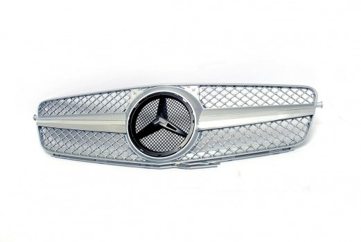 Mercedes-Benz W204 C-Class Sedan Front Sport Grille Grill Silver for 2008-2014 
