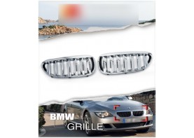 BMW E63 E64 6-Series Coupe and M6 Chrome Front Hood Kidney Grilles for 2004-2010 