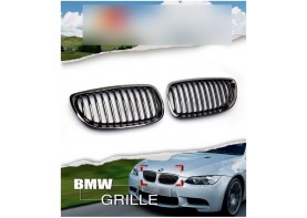 BMW E92 E93 Pre-LCI 3-Series & M3 Black Chrome Front Kidney Grilles for 2007-2010 