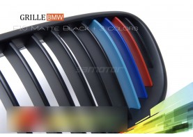 BMW F10 5-Series M5 Matte Black M-Color Front Kidney Hood Grilles for 2011-2017 