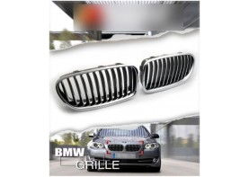 BMW F10 F11 Pre-LCI 5-Series Chrome Front Hood Kidney Grilles for 2011-2013 
