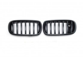 BMW F15 X5 X5M Carbon Look Front Hood Kidney Grilles Night Vision Set for 2014-2018 