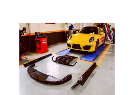 Carbon Fiber material front lip side skirts diffuser and spoiler for Porsche 991 911