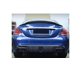 Carbon fiber rear diffuser with exhaust tips rear lip 2014 for Mercedes Benz C class W205 