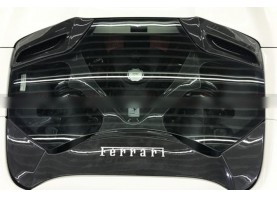 Ferrari 488 Spyder Dry Autoclave Carbon Fiber Engine Cover W/ Glass
