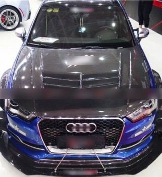 Audi S3 Carbon Fiber Front Lip Splitter & Canards Body Kit