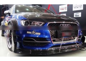 Audi S3 Carbon Fiber Front Lip Splitter & Canards Body Kit